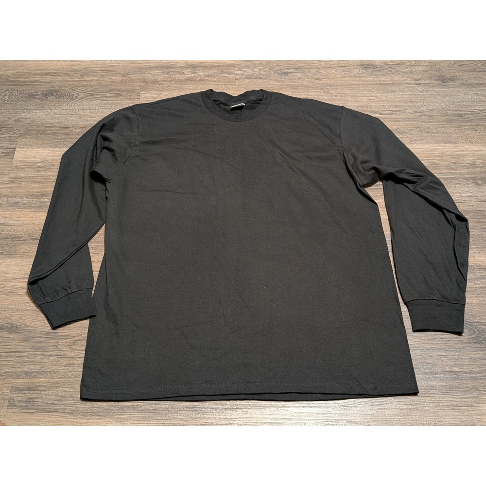Supreme Mens XL Long Sleeve T-Shirt Black Cotton Made in USA‎ Blank Tee